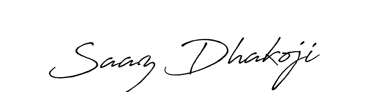 Make a beautiful signature design for name Saaz Dhakoji. With this signature (Antro_Vectra_Bolder) style, you can create a handwritten signature for free. Saaz Dhakoji signature style 7 images and pictures png