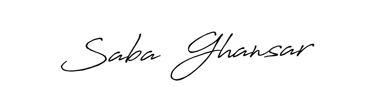 How to make Saba  Ghansar name signature. Use Antro_Vectra_Bolder style for creating short signs online. This is the latest handwritten sign. Saba  Ghansar signature style 7 images and pictures png