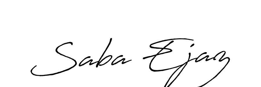 The best way (Antro_Vectra_Bolder) to make a short signature is to pick only two or three words in your name. The name Saba Ejaz include a total of six letters. For converting this name. Saba Ejaz signature style 7 images and pictures png