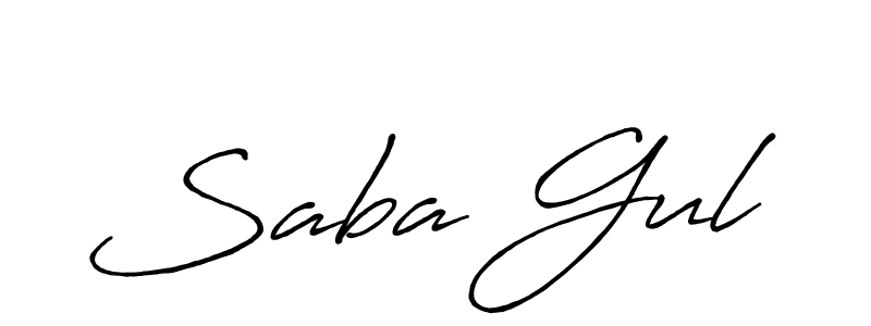 How to make Saba Gul name signature. Use Antro_Vectra_Bolder style for creating short signs online. This is the latest handwritten sign. Saba Gul signature style 7 images and pictures png