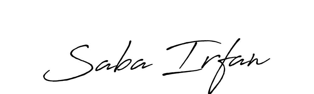 The best way (Antro_Vectra_Bolder) to make a short signature is to pick only two or three words in your name. The name Saba Irfan include a total of six letters. For converting this name. Saba Irfan signature style 7 images and pictures png