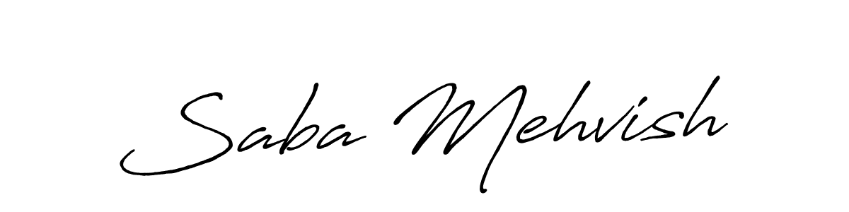 Saba Mehvish stylish signature style. Best Handwritten Sign (Antro_Vectra_Bolder) for my name. Handwritten Signature Collection Ideas for my name Saba Mehvish. Saba Mehvish signature style 7 images and pictures png