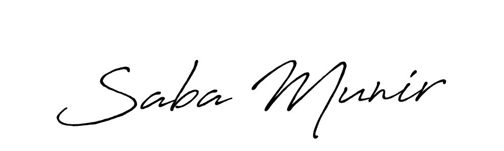 Use a signature maker to create a handwritten signature online. With this signature software, you can design (Antro_Vectra_Bolder) your own signature for name Saba Munir. Saba Munir signature style 7 images and pictures png