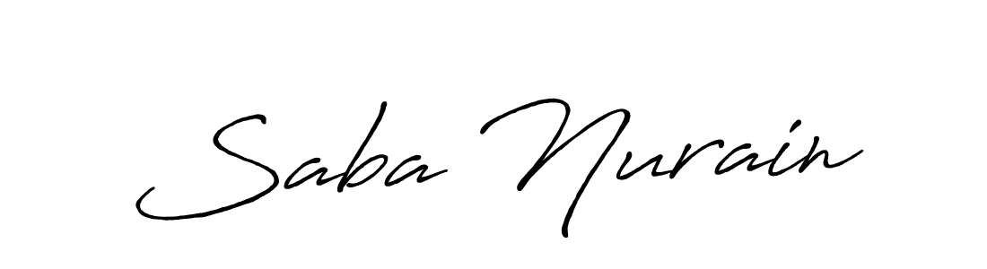 Create a beautiful signature design for name Saba Nurain. With this signature (Antro_Vectra_Bolder) fonts, you can make a handwritten signature for free. Saba Nurain signature style 7 images and pictures png
