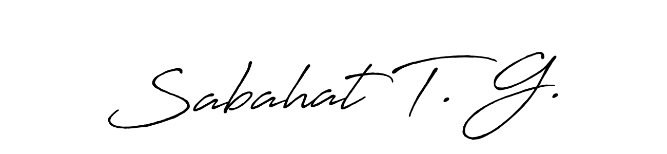 Also You can easily find your signature by using the search form. We will create Sabahat T. G. name handwritten signature images for you free of cost using Antro_Vectra_Bolder sign style. Sabahat T. G. signature style 7 images and pictures png