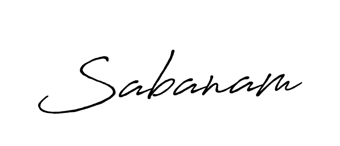 Use a signature maker to create a handwritten signature online. With this signature software, you can design (Antro_Vectra_Bolder) your own signature for name Sabanam. Sabanam signature style 7 images and pictures png