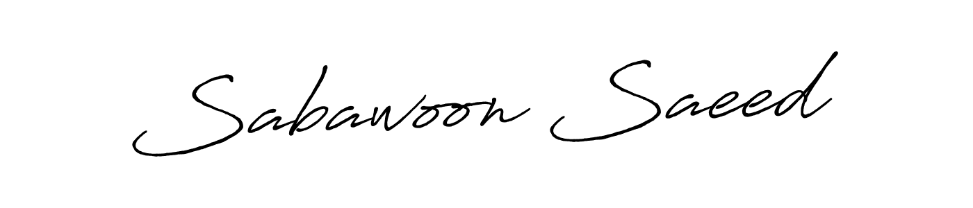 Create a beautiful signature design for name Sabawoon Saeed. With this signature (Antro_Vectra_Bolder) fonts, you can make a handwritten signature for free. Sabawoon Saeed signature style 7 images and pictures png