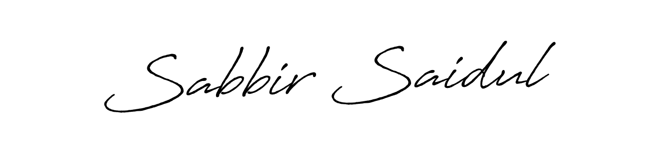 Make a beautiful signature design for name Sabbir Saidul. With this signature (Antro_Vectra_Bolder) style, you can create a handwritten signature for free. Sabbir Saidul signature style 7 images and pictures png
