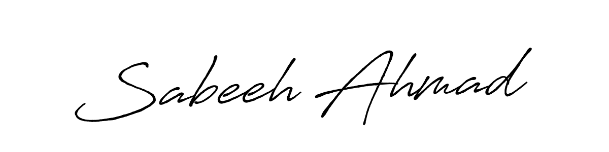 Make a beautiful signature design for name Sabeeh Ahmad. With this signature (Antro_Vectra_Bolder) style, you can create a handwritten signature for free. Sabeeh Ahmad signature style 7 images and pictures png
