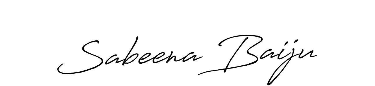 Sabeena Baiju stylish signature style. Best Handwritten Sign (Antro_Vectra_Bolder) for my name. Handwritten Signature Collection Ideas for my name Sabeena Baiju. Sabeena Baiju signature style 7 images and pictures png