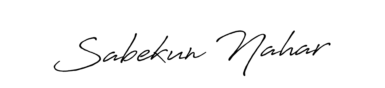 Also we have Sabekun Nahar name is the best signature style. Create professional handwritten signature collection using Antro_Vectra_Bolder autograph style. Sabekun Nahar signature style 7 images and pictures png