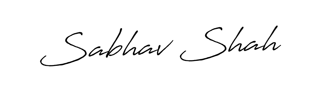 Sabhav Shah stylish signature style. Best Handwritten Sign (Antro_Vectra_Bolder) for my name. Handwritten Signature Collection Ideas for my name Sabhav Shah. Sabhav Shah signature style 7 images and pictures png