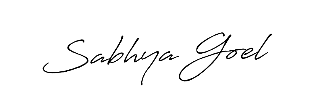 Antro_Vectra_Bolder is a professional signature style that is perfect for those who want to add a touch of class to their signature. It is also a great choice for those who want to make their signature more unique. Get Sabhya Goel name to fancy signature for free. Sabhya Goel signature style 7 images and pictures png