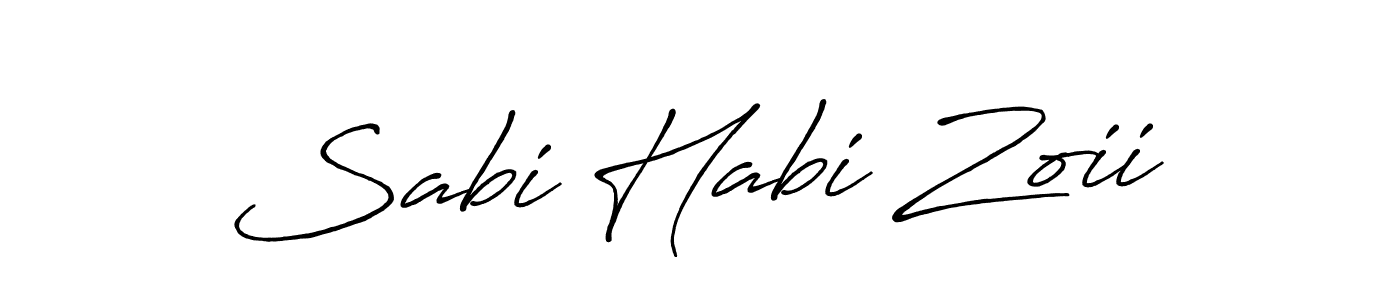 Create a beautiful signature design for name Sabi Habi Zoii. With this signature (Antro_Vectra_Bolder) fonts, you can make a handwritten signature for free. Sabi Habi Zoii signature style 7 images and pictures png