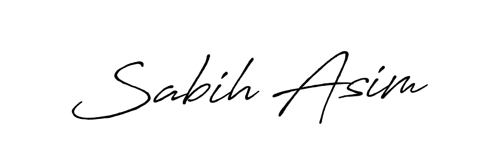 How to make Sabih Asim name signature. Use Antro_Vectra_Bolder style for creating short signs online. This is the latest handwritten sign. Sabih Asim signature style 7 images and pictures png