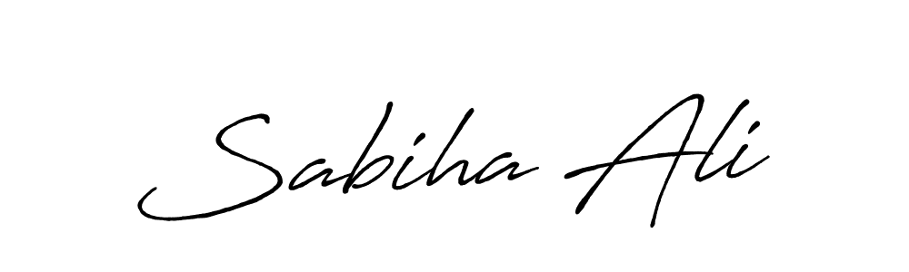 Make a beautiful signature design for name Sabiha Ali. With this signature (Antro_Vectra_Bolder) style, you can create a handwritten signature for free. Sabiha Ali signature style 7 images and pictures png