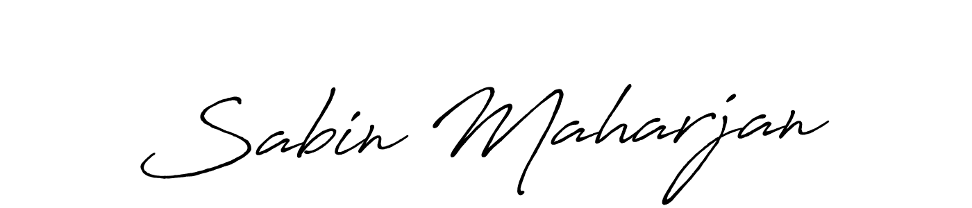How to make Sabin Maharjan name signature. Use Antro_Vectra_Bolder style for creating short signs online. This is the latest handwritten sign. Sabin Maharjan signature style 7 images and pictures png