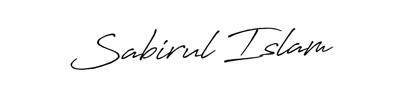 Make a beautiful signature design for name Sabirul Islam. With this signature (Antro_Vectra_Bolder) style, you can create a handwritten signature for free. Sabirul Islam signature style 7 images and pictures png