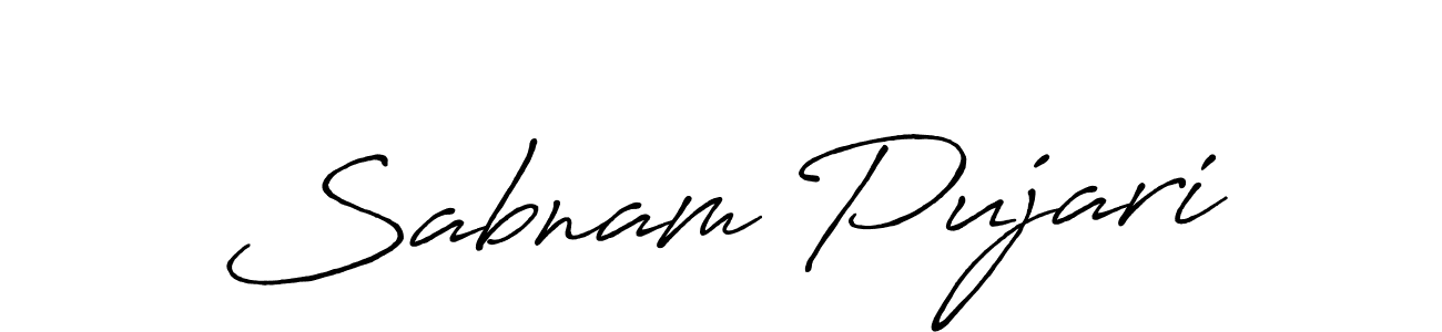 How to make Sabnam Pujari signature? Antro_Vectra_Bolder is a professional autograph style. Create handwritten signature for Sabnam Pujari name. Sabnam Pujari signature style 7 images and pictures png