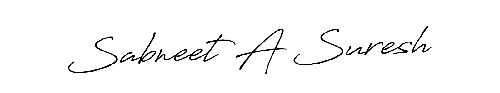 Make a short Sabneet A Suresh signature style. Manage your documents anywhere anytime using Antro_Vectra_Bolder. Create and add eSignatures, submit forms, share and send files easily. Sabneet A Suresh signature style 7 images and pictures png