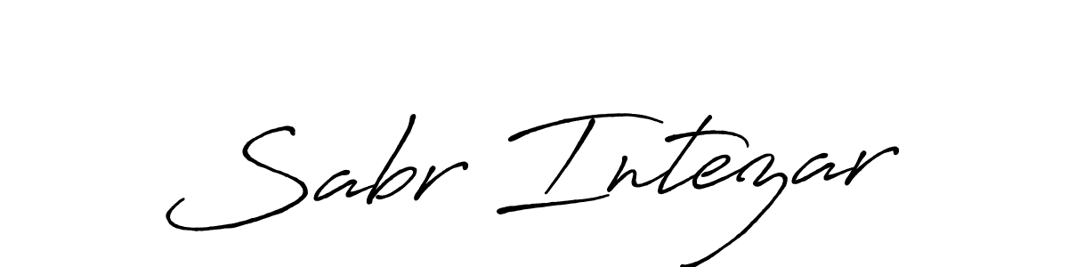 Make a beautiful signature design for name Sabr Intezar. With this signature (Antro_Vectra_Bolder) style, you can create a handwritten signature for free. Sabr Intezar signature style 7 images and pictures png