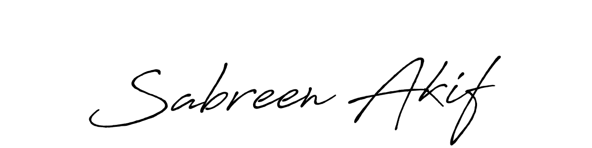 Design your own signature with our free online signature maker. With this signature software, you can create a handwritten (Antro_Vectra_Bolder) signature for name Sabreen Akif. Sabreen Akif signature style 7 images and pictures png