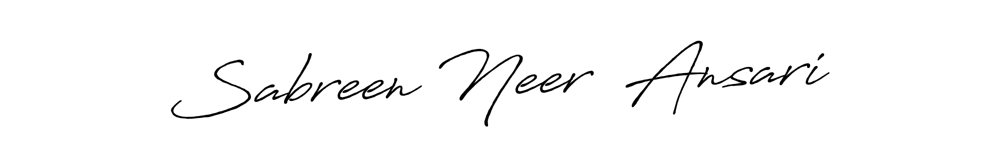 Also You can easily find your signature by using the search form. We will create Sabreen Neer  Ansari name handwritten signature images for you free of cost using Antro_Vectra_Bolder sign style. Sabreen Neer  Ansari signature style 7 images and pictures png