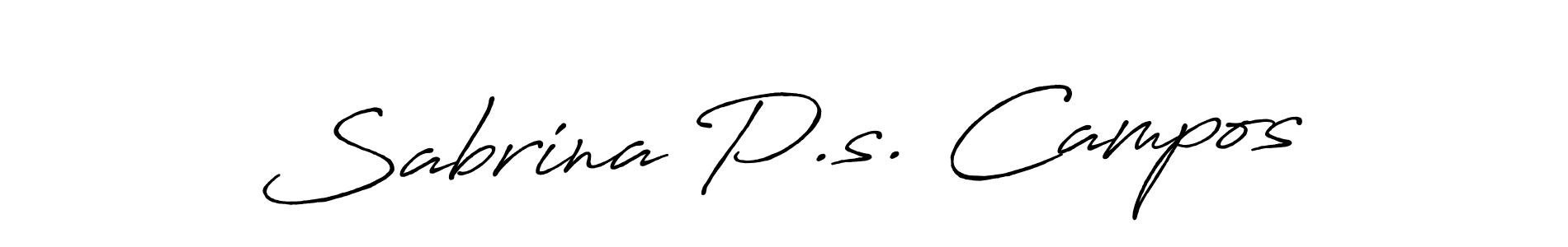 Make a beautiful signature design for name Sabrina P.s. Campos. With this signature (Antro_Vectra_Bolder) style, you can create a handwritten signature for free. Sabrina P.s. Campos signature style 7 images and pictures png