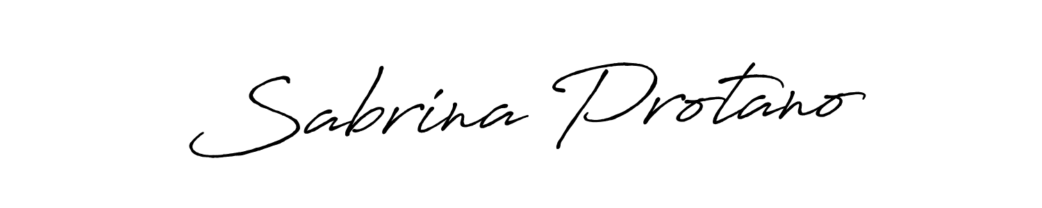 The best way (Antro_Vectra_Bolder) to make a short signature is to pick only two or three words in your name. The name Sabrina Protano include a total of six letters. For converting this name. Sabrina Protano signature style 7 images and pictures png