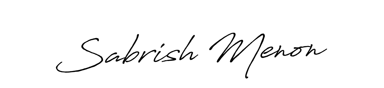 Make a beautiful signature design for name Sabrish Menon. Use this online signature maker to create a handwritten signature for free. Sabrish Menon signature style 7 images and pictures png