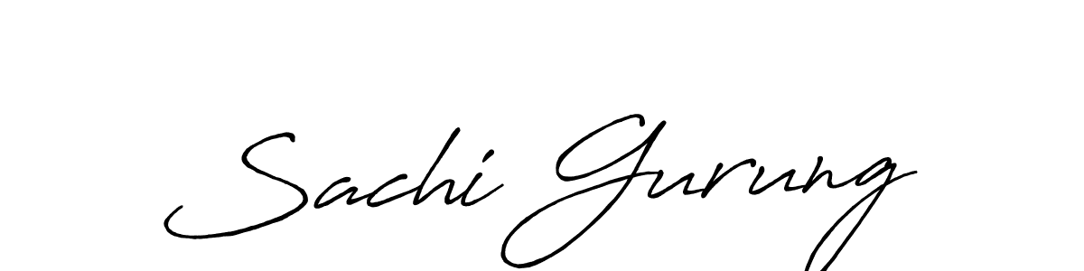 Make a beautiful signature design for name Sachi Gurung. With this signature (Antro_Vectra_Bolder) style, you can create a handwritten signature for free. Sachi Gurung signature style 7 images and pictures png