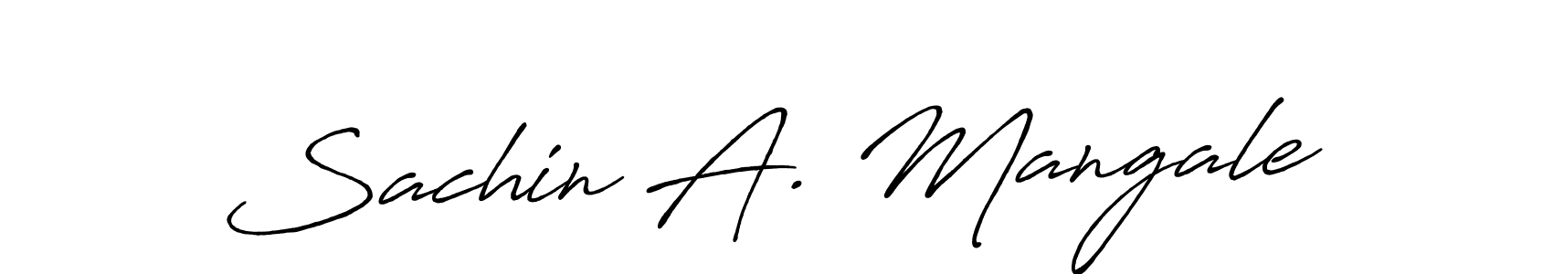 How to make Sachin A. Mangale name signature. Use Antro_Vectra_Bolder style for creating short signs online. This is the latest handwritten sign. Sachin A. Mangale signature style 7 images and pictures png