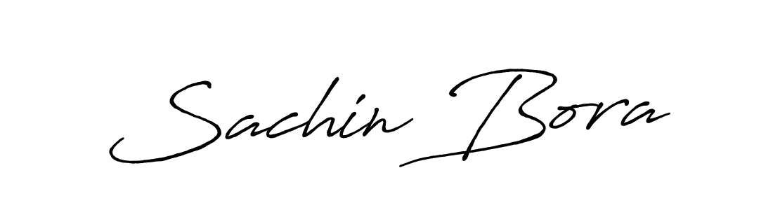 How to make Sachin Bora name signature. Use Antro_Vectra_Bolder style for creating short signs online. This is the latest handwritten sign. Sachin Bora signature style 7 images and pictures png