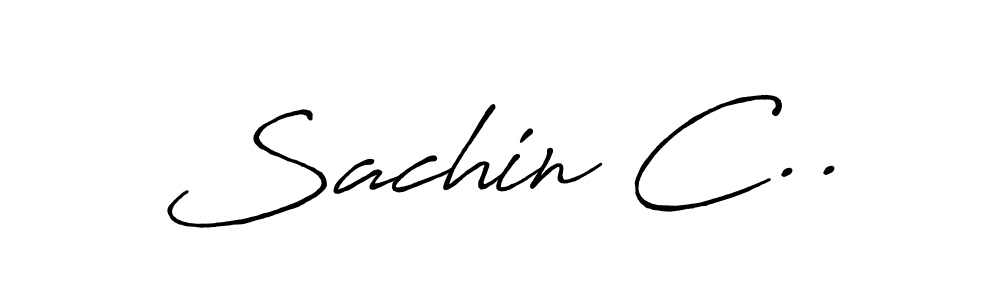 Sachin C.. stylish signature style. Best Handwritten Sign (Antro_Vectra_Bolder) for my name. Handwritten Signature Collection Ideas for my name Sachin C... Sachin C.. signature style 7 images and pictures png