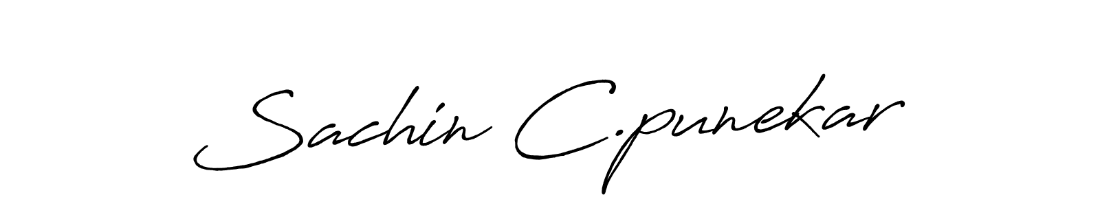 Make a beautiful signature design for name Sachin C.punekar. With this signature (Antro_Vectra_Bolder) style, you can create a handwritten signature for free. Sachin C.punekar signature style 7 images and pictures png