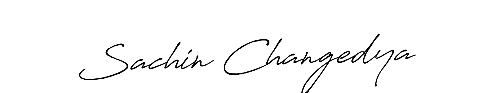 How to make Sachin Changedya name signature. Use Antro_Vectra_Bolder style for creating short signs online. This is the latest handwritten sign. Sachin Changedya signature style 7 images and pictures png