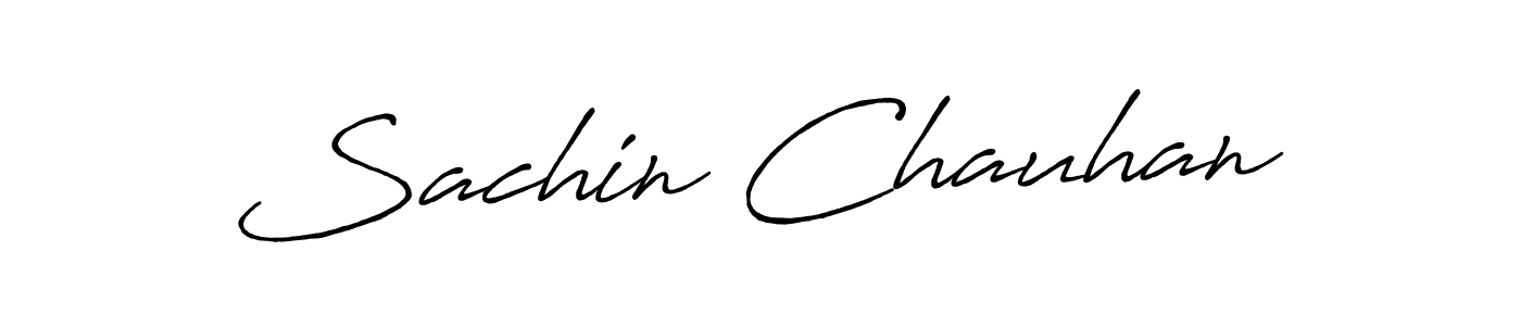 How to make Sachin Chauhan name signature. Use Antro_Vectra_Bolder style for creating short signs online. This is the latest handwritten sign. Sachin Chauhan signature style 7 images and pictures png
