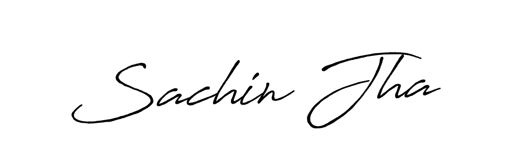 Sachin Jha stylish signature style. Best Handwritten Sign (Antro_Vectra_Bolder) for my name. Handwritten Signature Collection Ideas for my name Sachin Jha. Sachin Jha signature style 7 images and pictures png
