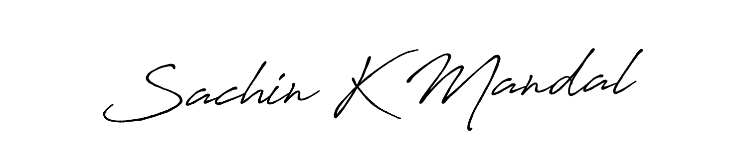 Create a beautiful signature design for name Sachin K Mandal. With this signature (Antro_Vectra_Bolder) fonts, you can make a handwritten signature for free. Sachin K Mandal signature style 7 images and pictures png