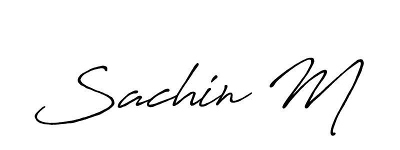 How to make Sachin M name signature. Use Antro_Vectra_Bolder style for creating short signs online. This is the latest handwritten sign. Sachin M signature style 7 images and pictures png