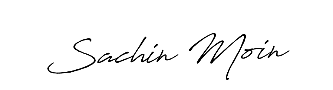 How to make Sachin Moin name signature. Use Antro_Vectra_Bolder style for creating short signs online. This is the latest handwritten sign. Sachin Moin signature style 7 images and pictures png