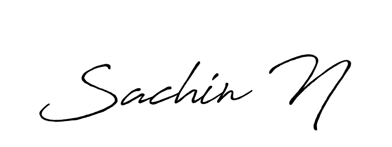 How to make Sachin N name signature. Use Antro_Vectra_Bolder style for creating short signs online. This is the latest handwritten sign. Sachin N signature style 7 images and pictures png