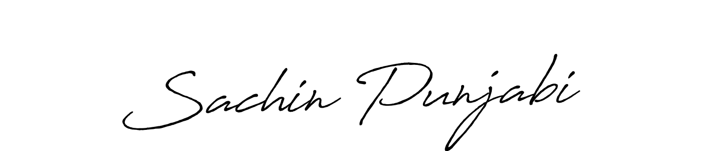 Use a signature maker to create a handwritten signature online. With this signature software, you can design (Antro_Vectra_Bolder) your own signature for name Sachin Punjabi. Sachin Punjabi signature style 7 images and pictures png