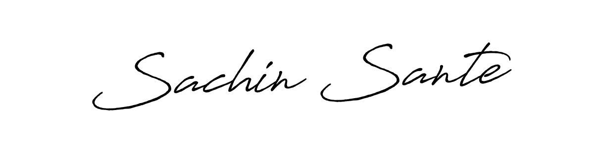 How to make Sachin Sante name signature. Use Antro_Vectra_Bolder style for creating short signs online. This is the latest handwritten sign. Sachin Sante signature style 7 images and pictures png