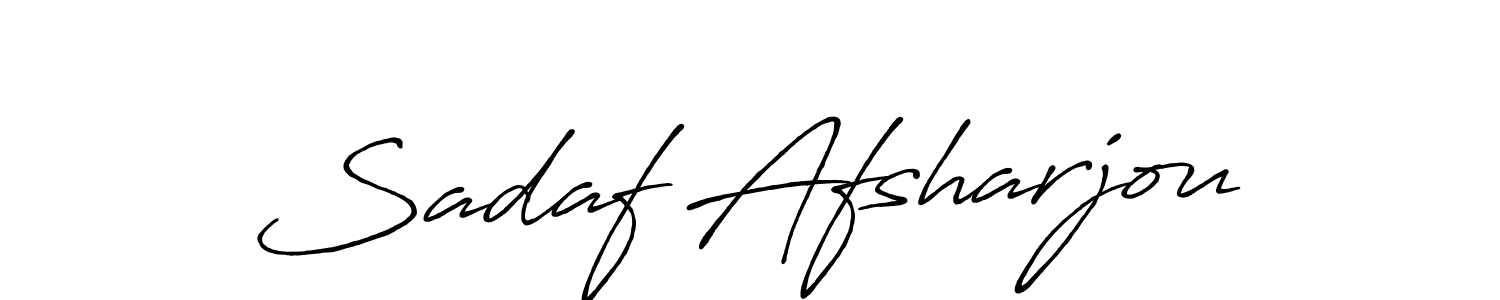 Create a beautiful signature design for name Sadaf Afsharjou. With this signature (Antro_Vectra_Bolder) fonts, you can make a handwritten signature for free. Sadaf Afsharjou signature style 7 images and pictures png