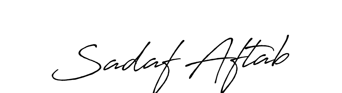 Make a beautiful signature design for name Sadaf Aftab. With this signature (Antro_Vectra_Bolder) style, you can create a handwritten signature for free. Sadaf Aftab signature style 7 images and pictures png