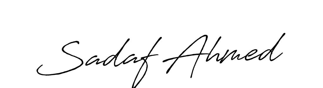 Make a beautiful signature design for name Sadaf Ahmed. With this signature (Antro_Vectra_Bolder) style, you can create a handwritten signature for free. Sadaf Ahmed signature style 7 images and pictures png