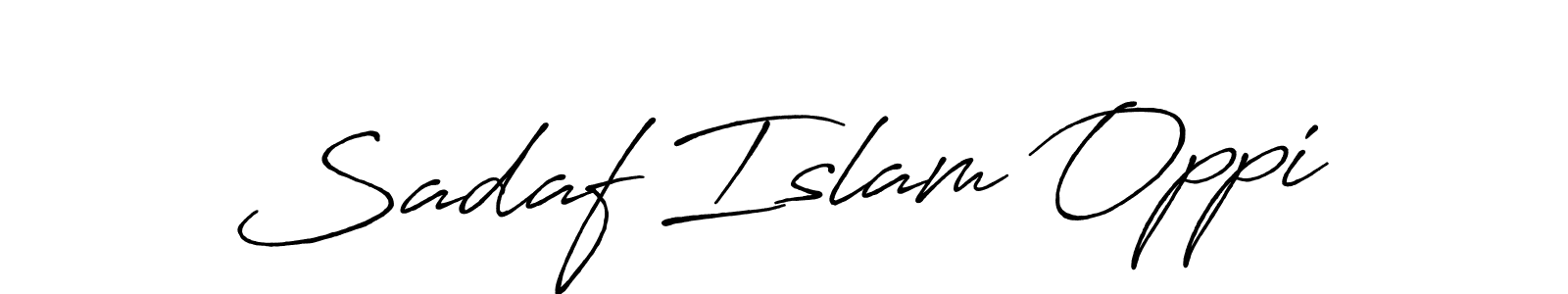 Make a beautiful signature design for name Sadaf Islam Oppi. With this signature (Antro_Vectra_Bolder) style, you can create a handwritten signature for free. Sadaf Islam Oppi signature style 7 images and pictures png