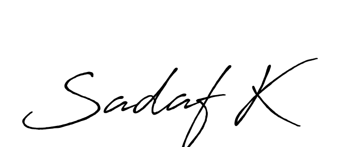 How to make Sadaf K signature? Antro_Vectra_Bolder is a professional autograph style. Create handwritten signature for Sadaf K name. Sadaf K signature style 7 images and pictures png