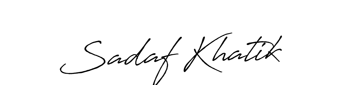 Create a beautiful signature design for name Sadaf Khatik. With this signature (Antro_Vectra_Bolder) fonts, you can make a handwritten signature for free. Sadaf Khatik signature style 7 images and pictures png